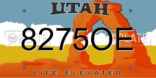 8275OE Utah License Plate