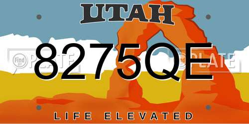 8275QE Utah License Plate