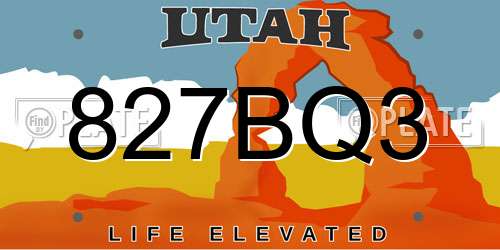 827BQ3 Utah License Plate
