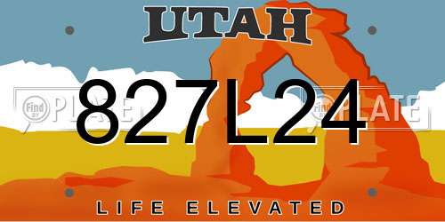 827L24 Utah License Plate