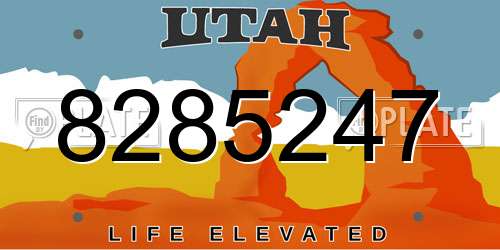 8285247 Utah License Plate