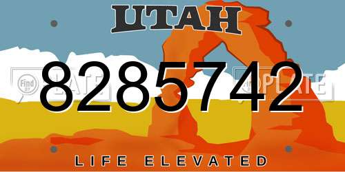 8285742 Utah License Plate
