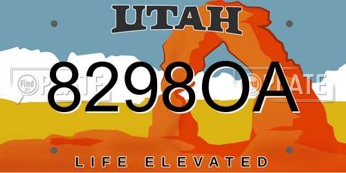 8298OA Utah License Plate