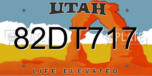 82DT717 Utah License Plate