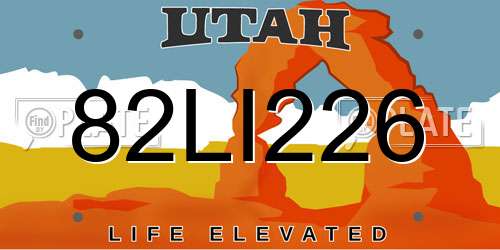 82LI226 Utah License Plate