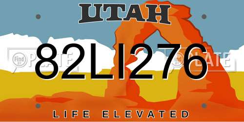 82LI276 Utah License Plate