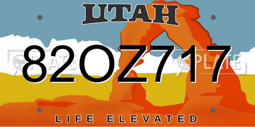82OZ717 Utah License Plate