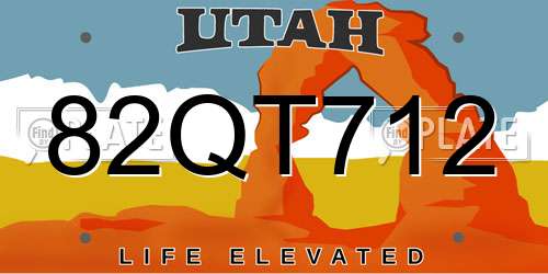 82QT712 Utah License Plate