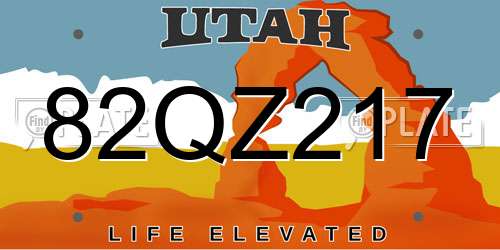 82QZ217 Utah License Plate