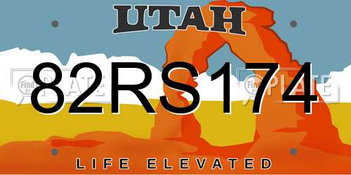 82RS174 Utah License Plate