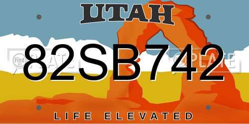 82SB742 Utah License Plate