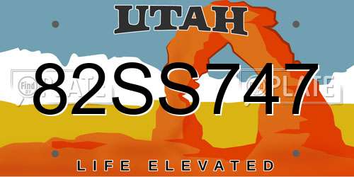 82SS747 Utah License Plate