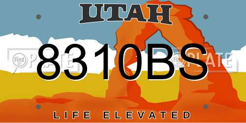 8310BS Utah License Plate