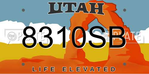 8310SB Utah License Plate