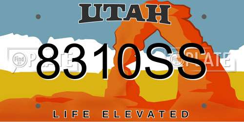 8310SS Utah License Plate