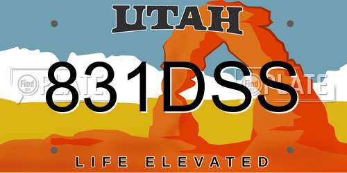 831DSS Utah License Plate