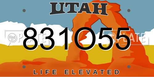 831O55 Utah License Plate
