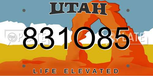 831O85 Utah License Plate