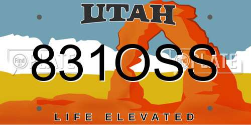 831OSS Utah License Plate
