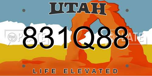 831Q88 Utah License Plate