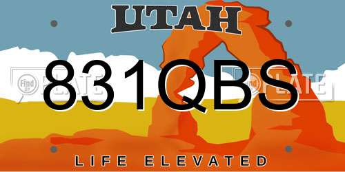 831QBS Utah License Plate