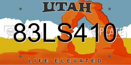 83LS410 Utah License Plate