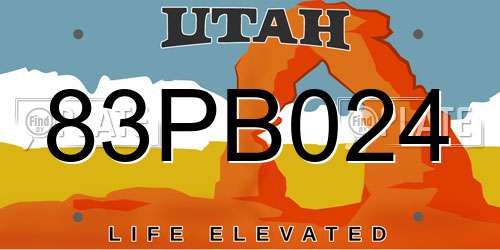 83PB024 Utah License Plate