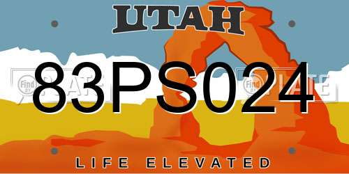 83PS024 Utah License Plate