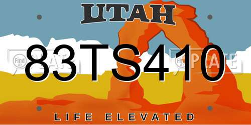 83TS410 Utah License Plate