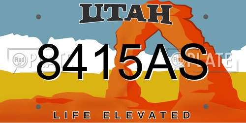 8415AS Utah License Plate