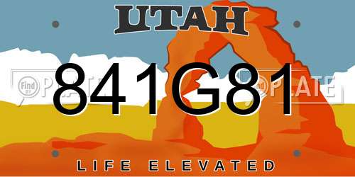 841G81 Utah License Plate