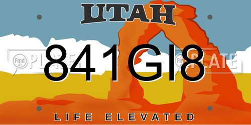 841GI8 Utah License Plate