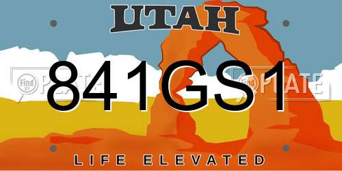 841GS1 Utah License Plate