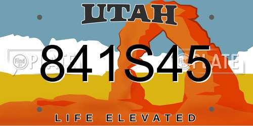 841S45 Utah License Plate