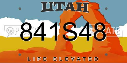 841S48 Utah License Plate