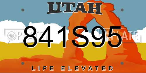 841S95 Utah License Plate