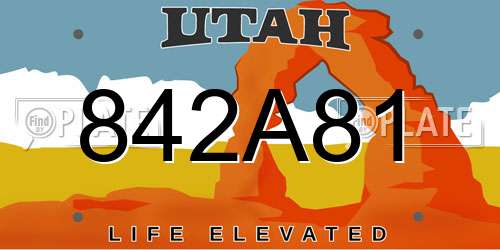 842A81 Utah License Plate