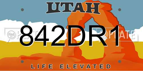 842DR1 Utah License Plate