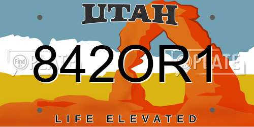 842OR1 Utah License Plate