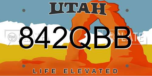 842QBB Utah License Plate