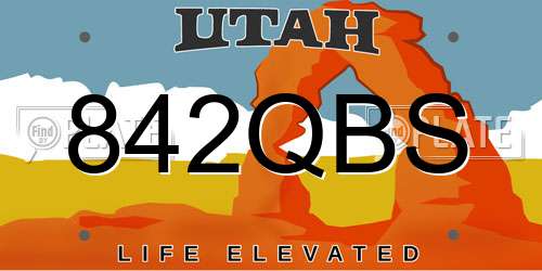 842QBS Utah License Plate