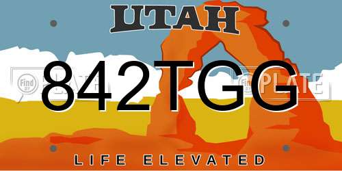 842TGG Utah License Plate