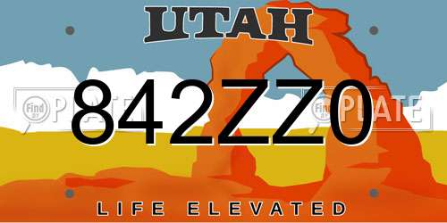 842ZZ0 Utah License Plate