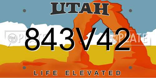 843V42 Utah License Plate