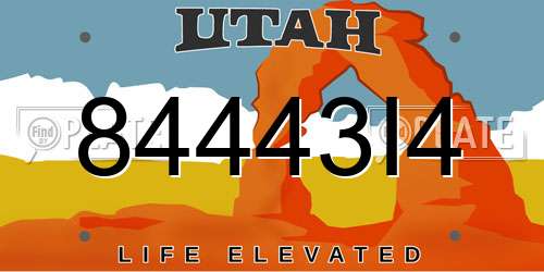 84443I4 Utah License Plate