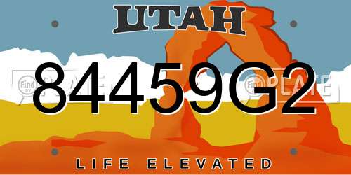 84459G2 Utah License Plate