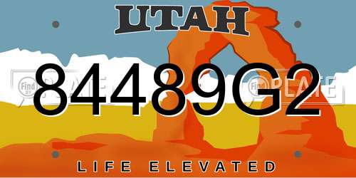 84489G2 Utah License Plate