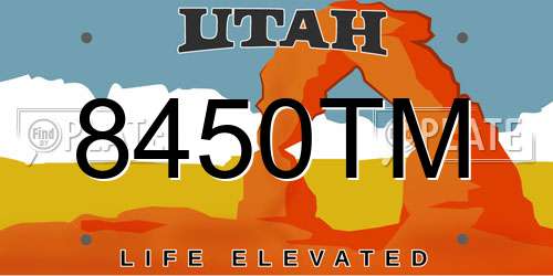 8450TM Utah License Plate
