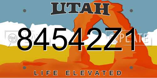 84542Z1 Utah License Plate