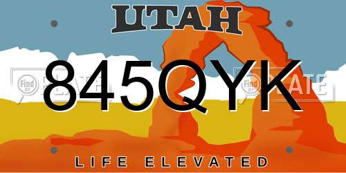 845QYK Utah License Plate